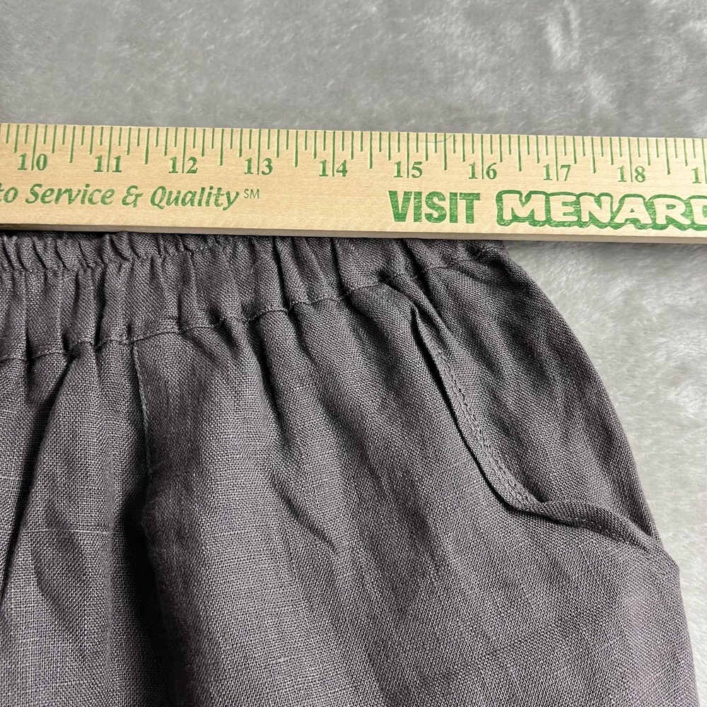 IXIMO Pants Womens XL Gray Linen Ankle Tapered Elastic Waist Pockets Lagenlook - Picture 10 of 13